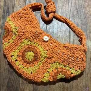 Handcrafted Orange and Yellow Crochet Bag
